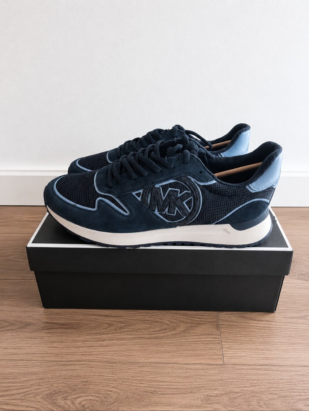 Michael Kors Men's Navy & Light Blue Suede Mesh Sneakers